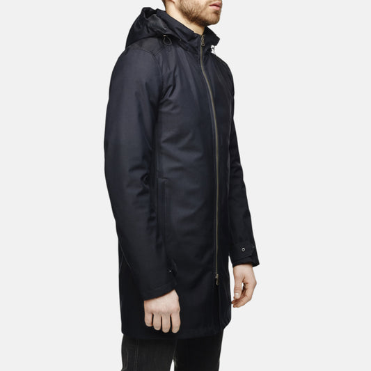 Manteau moto imperméable hiver chic avec protections homologuées V1 VEST PARIS pour porter avec un costume