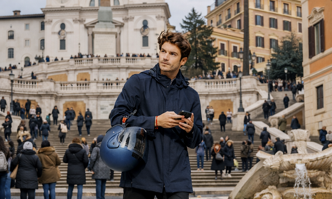 Visiter Rome a scooter en étant protégé et chic avec VEST PARIS