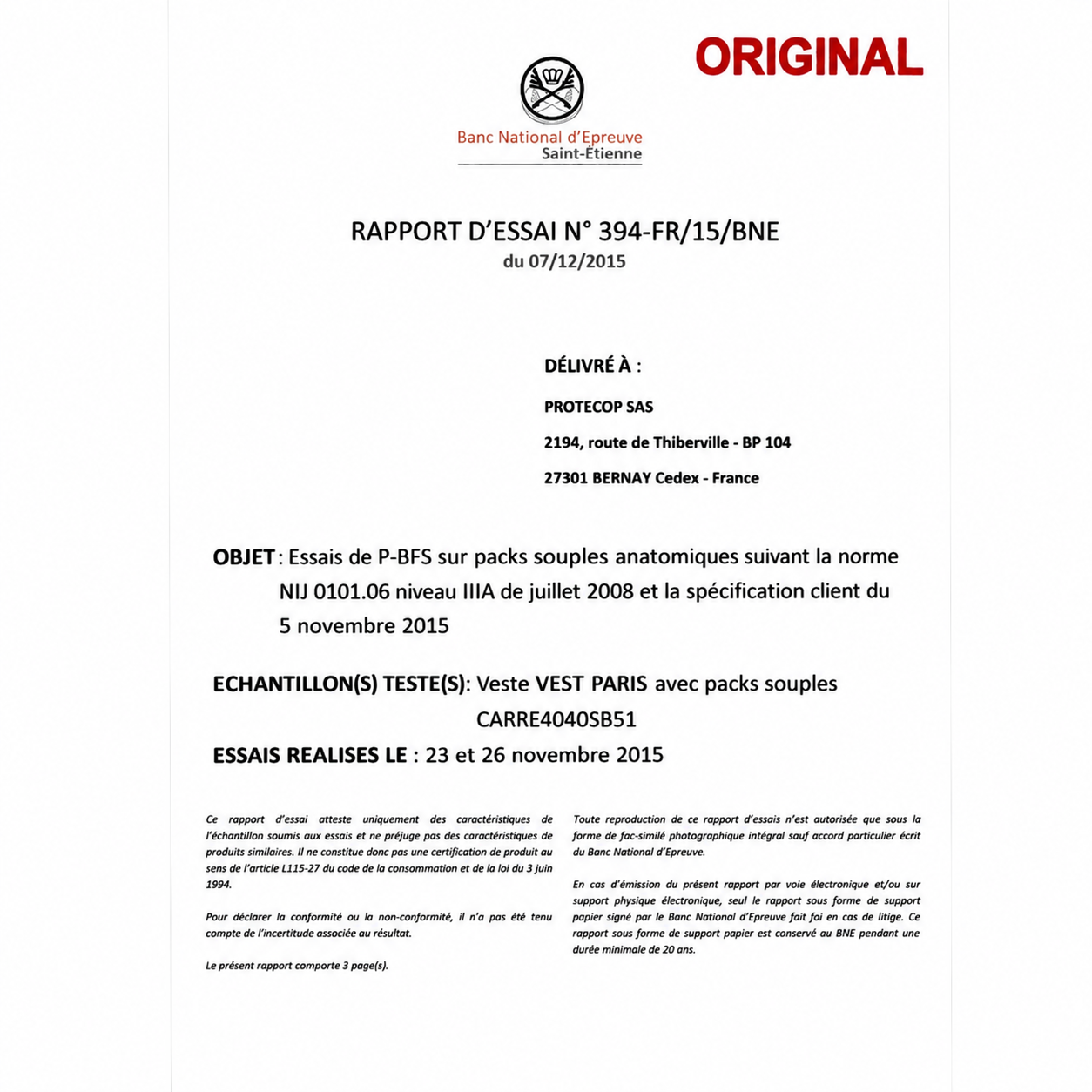 LOCATION VESTE BALISTIQUE V007