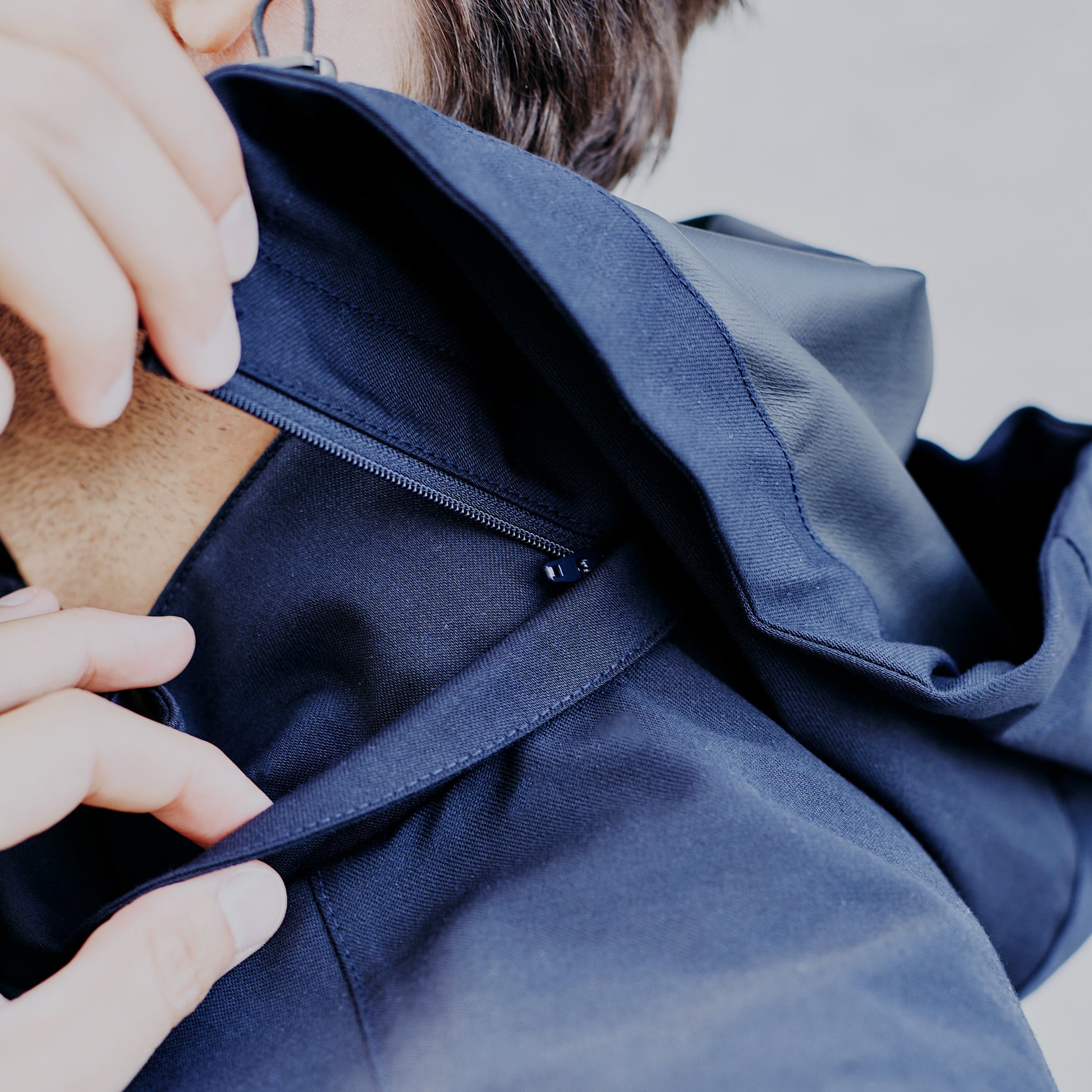 capuche rétractable de la parka technique imperméable moto