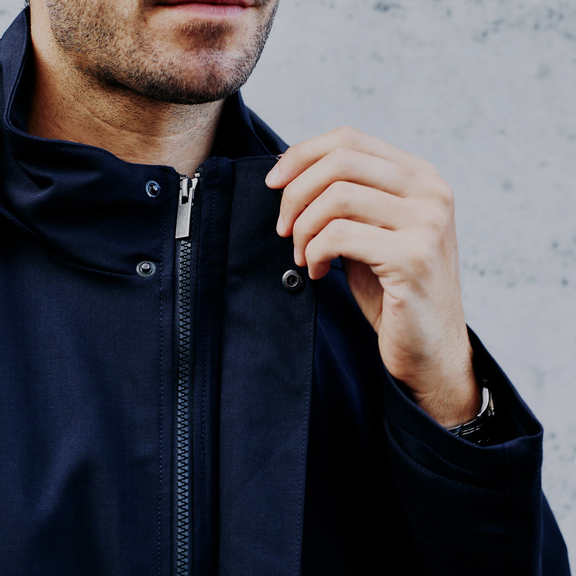Zip imperméable de la parka technique moto bleue