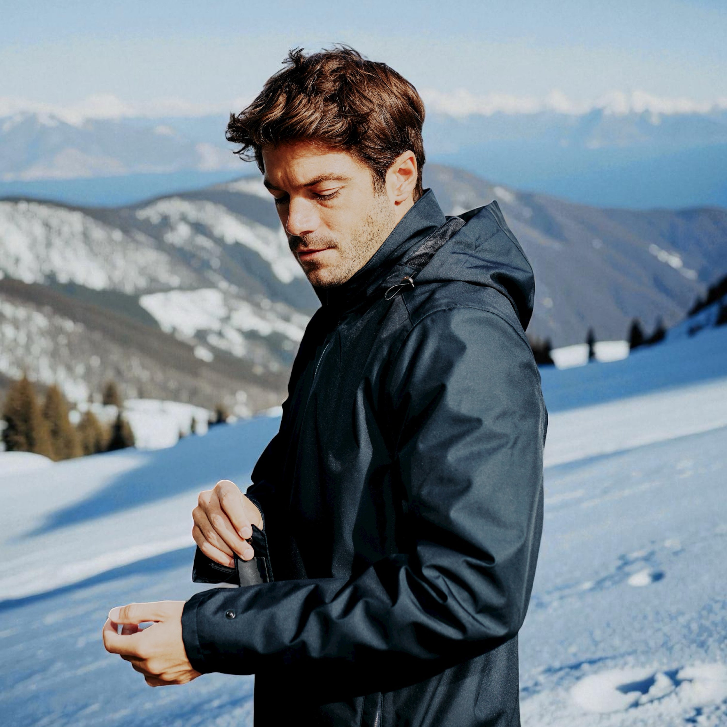 manteau moto imperméable et chaud haut de gamme à porter avec un costume  V1 VEST PARIS, protections moto homologuées CE SAS TEC