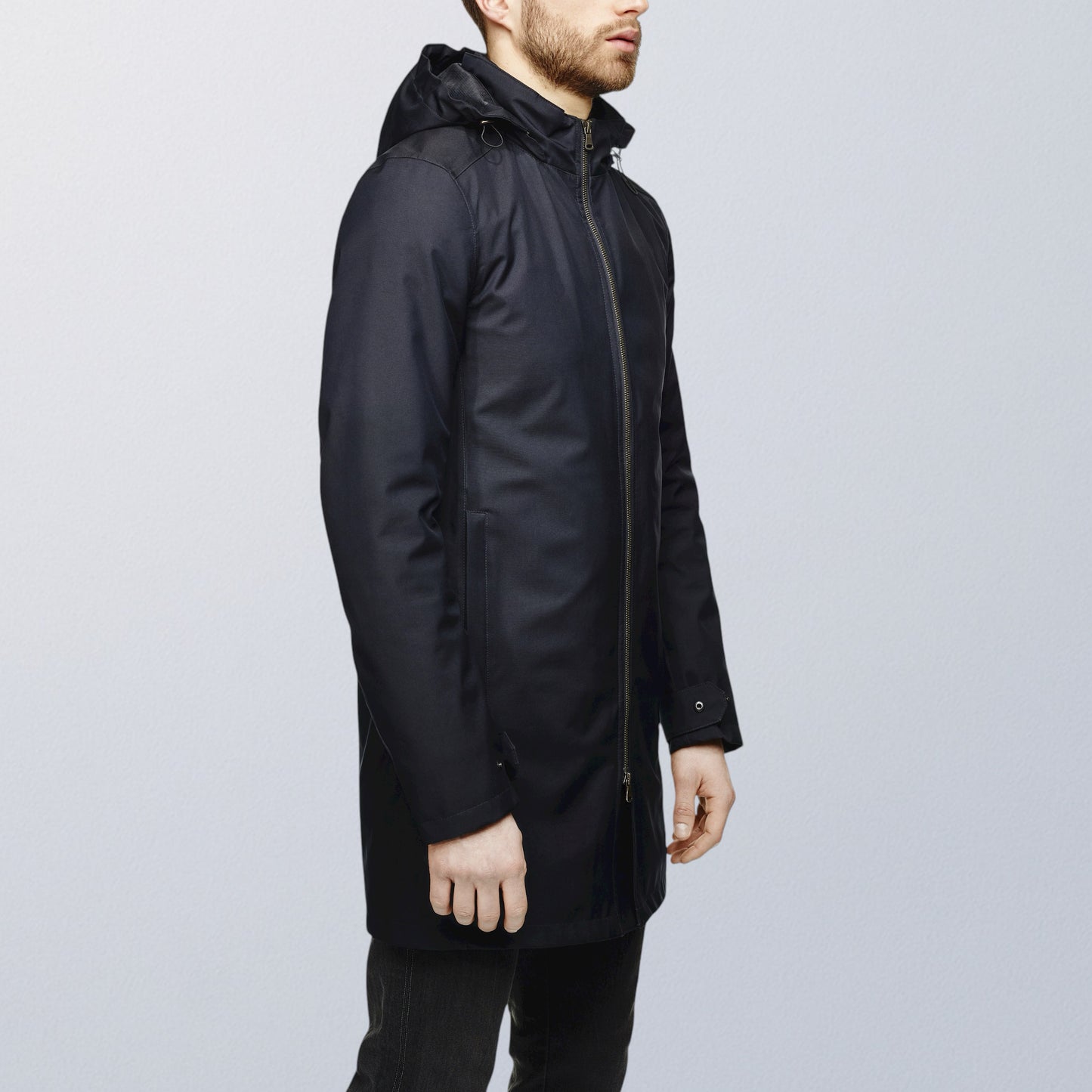 Manteau moto imperméable hiver élégant avec protections homologuées V1 VEST PARIS pour porter avec un costume 