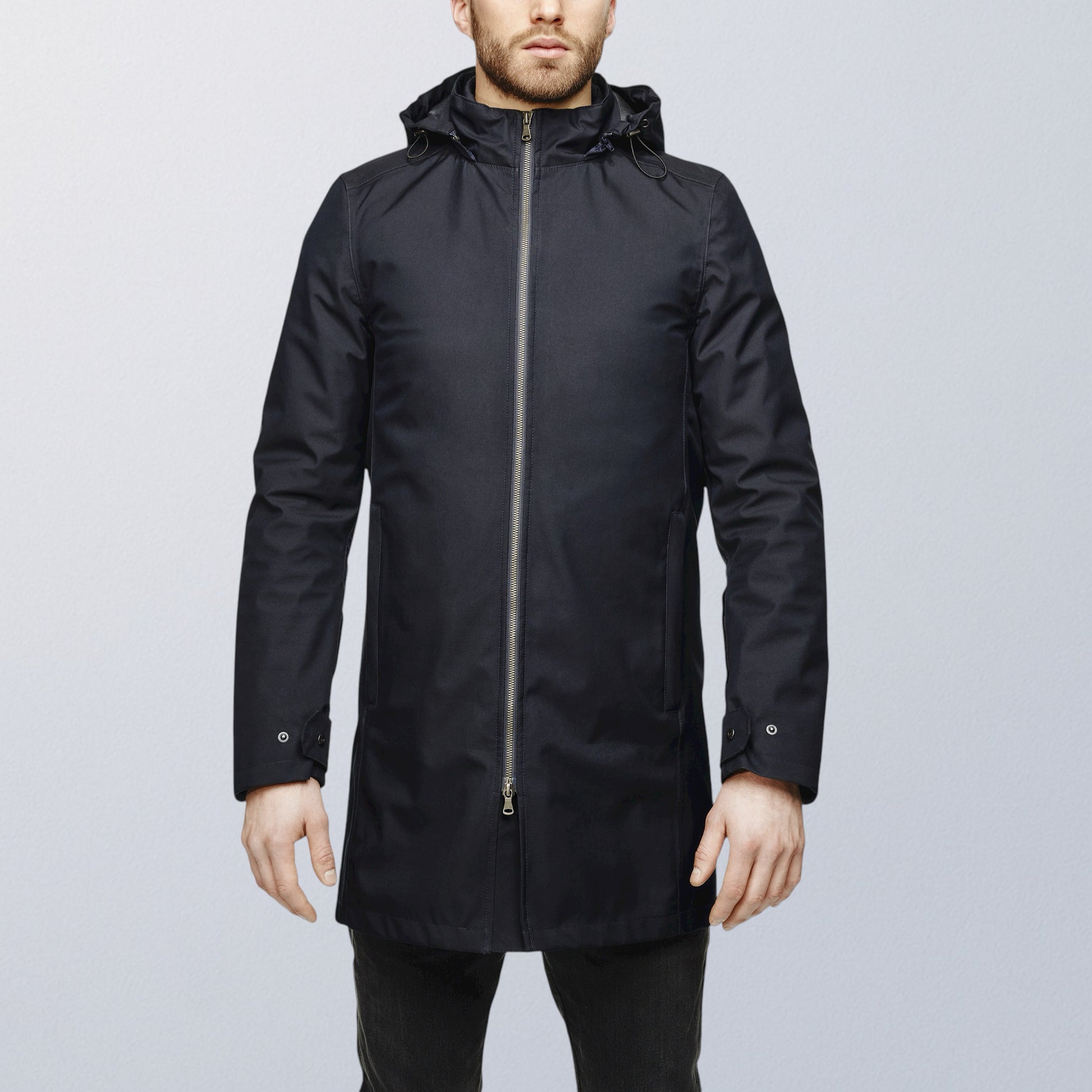 Manteau moto imperméable hiver chic avec protections homologuées V1 VEST PARIS pour porter avec un costume 