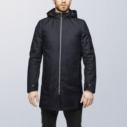 Manteau moto imperméable hiver chic avec protections homologuées V1 VEST PARIS pour porter avec un costume 