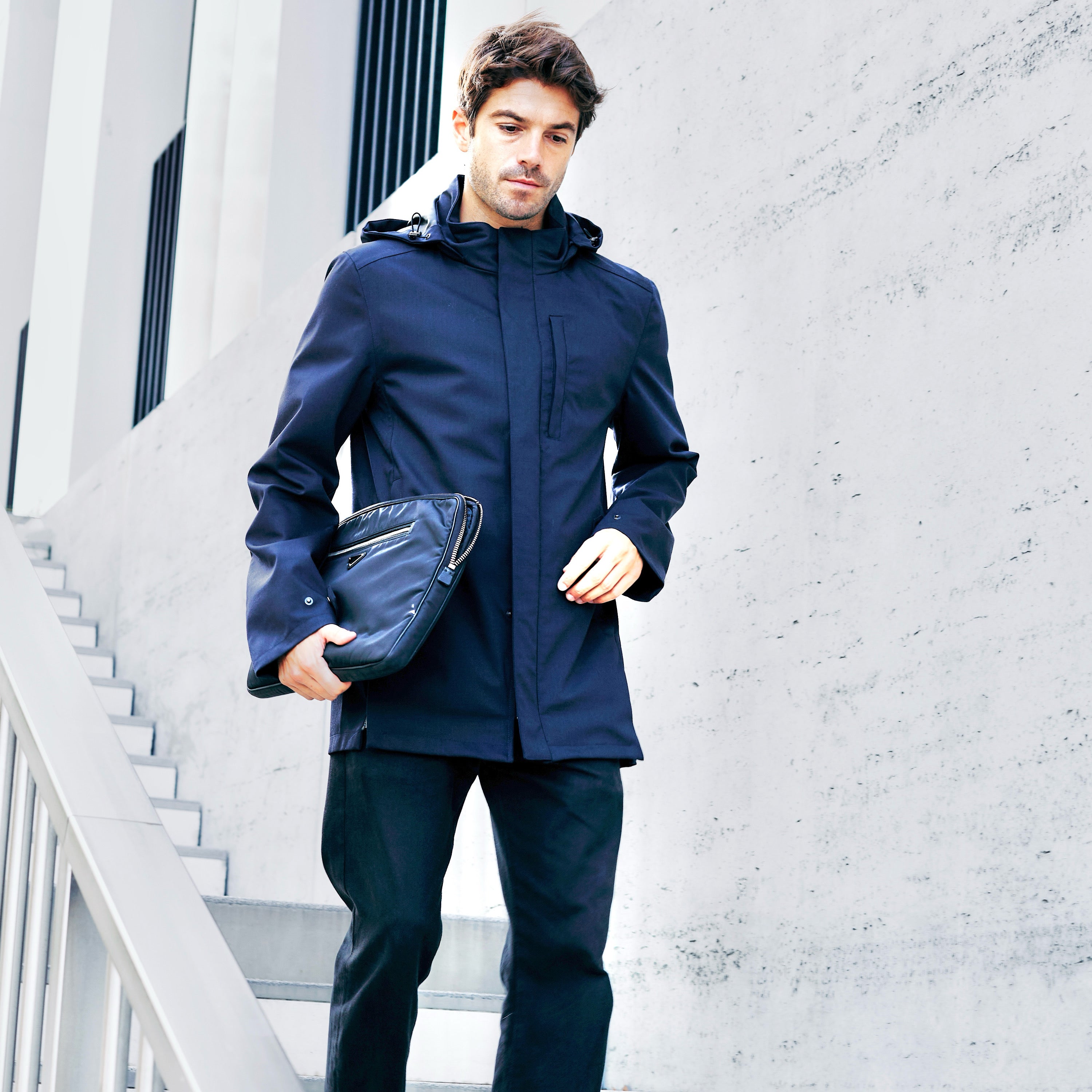 manteau moto imperméable chaud et élégant pour porter avec un costume haut de gamme et être en sécurité, parka V2 VEST PARIS