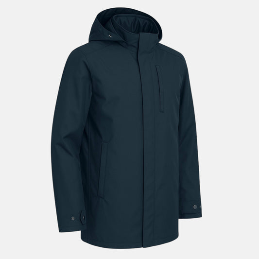 Parka moto imperméable  chaude et élégante V2 de VEST PARIS, bleue pour homme, veste technique avec protection CE SAS TEC