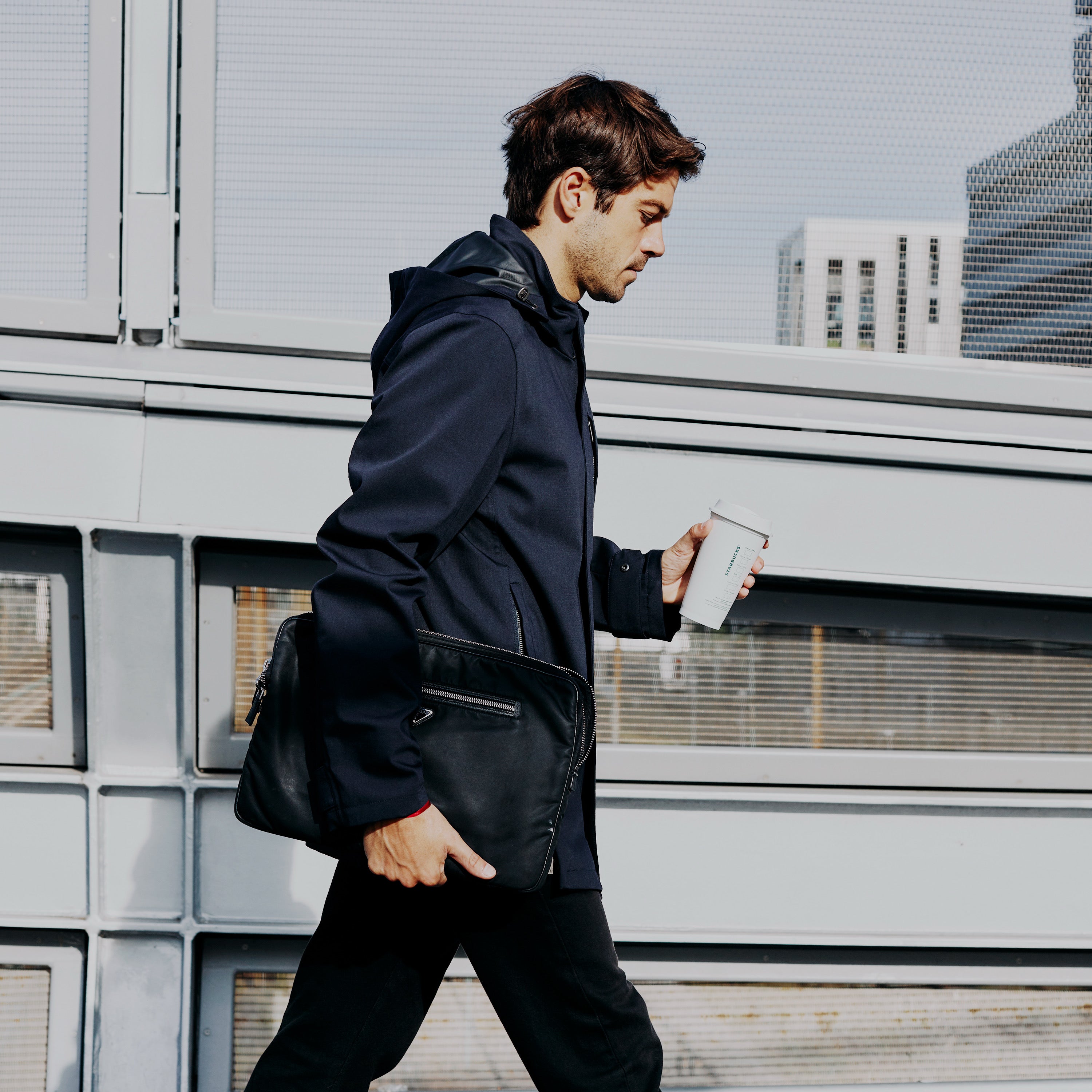 Parka moto imperméable chaude légère et élégante pour porter avec un costume haut de gamme V2 VEST PARIS avec protections SAS TEC