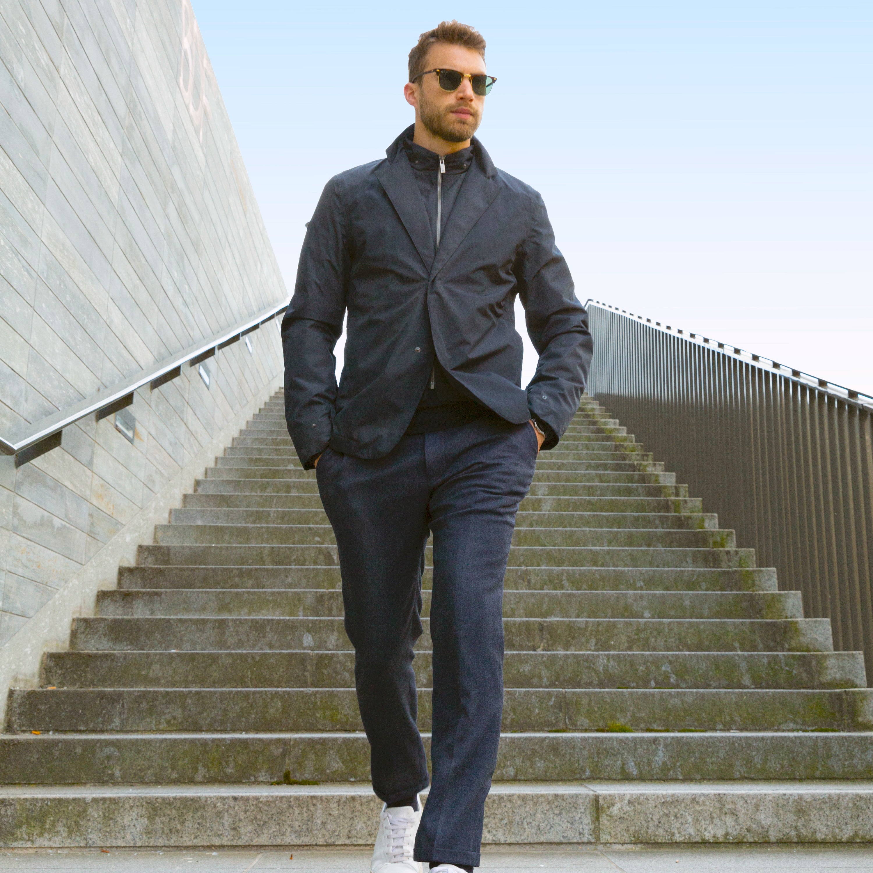 veste moto pluie haut de gamme style blazer avec protections et dorsale homologuée V68-02 VEST PARIS