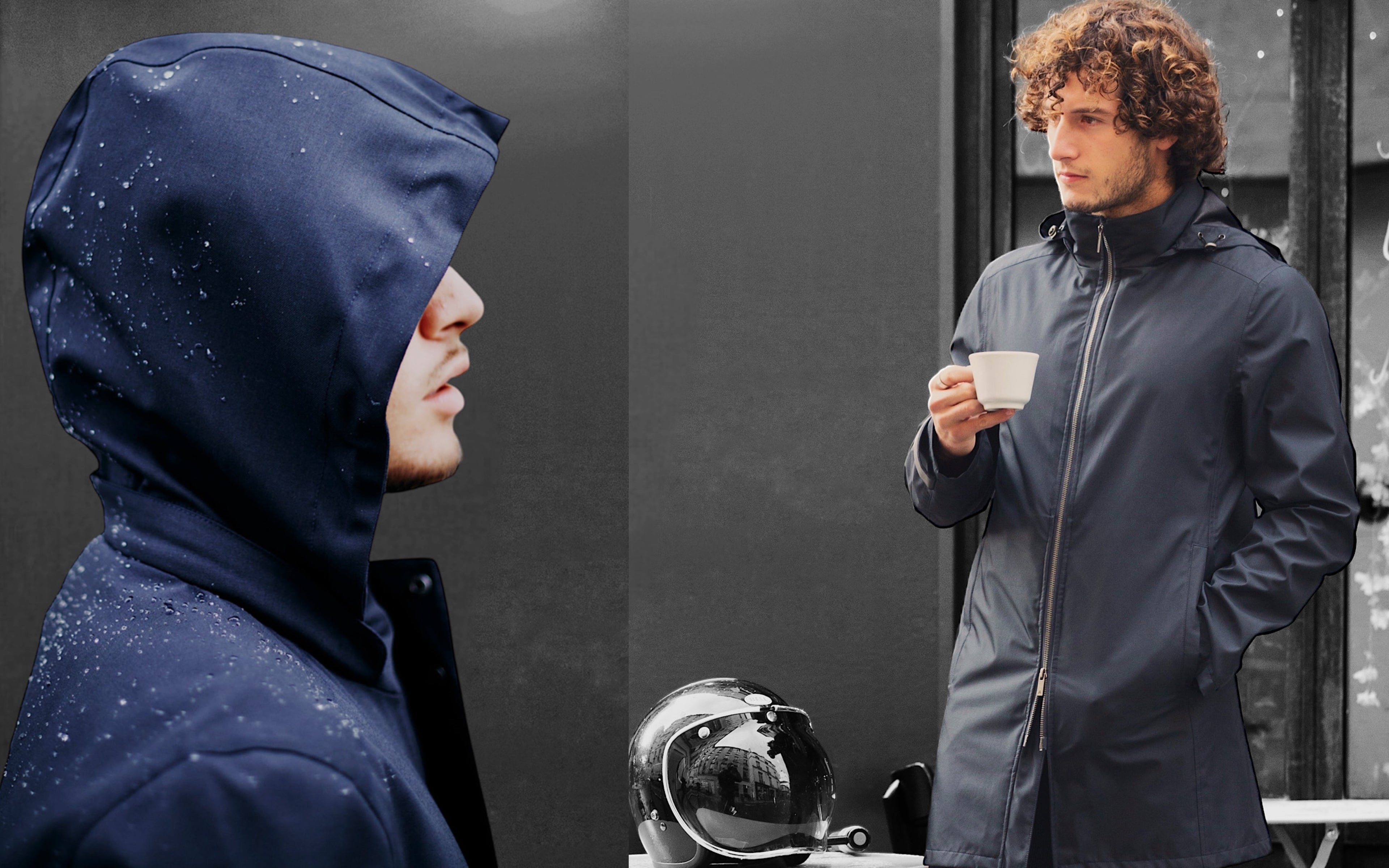 Veste moto en textile imperméable noire  VEST pour homme, avec protections CE niveau 2 intégrées et doublure amovible