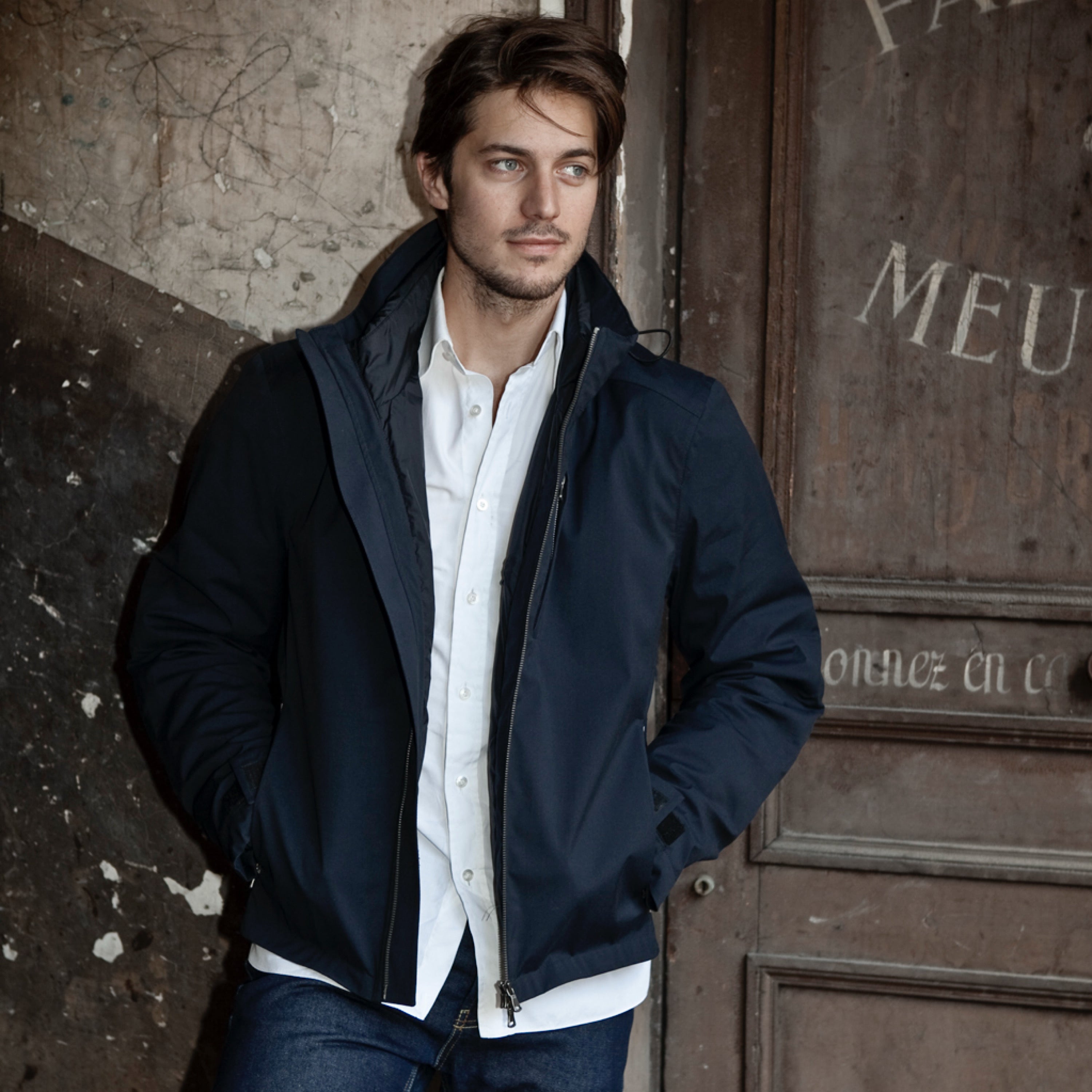 blouson moto imperméable urbain pour hiver V4 VEST PARIS avec protections SAS TEC homologuées