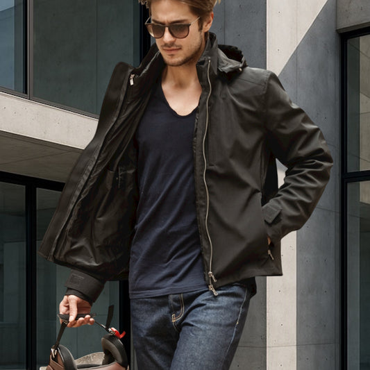 blouson moto imperméable urbain pour hiver V4 VEST PARIS avec protections SAS TEC homologuées