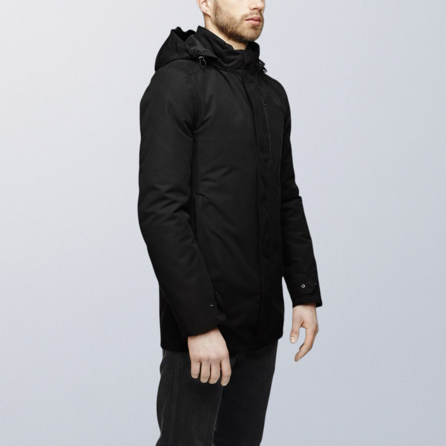 Veste moto imperméable design noire V2 avec protections homologuées SAS TEC pour la ville et la route VEST PARIS